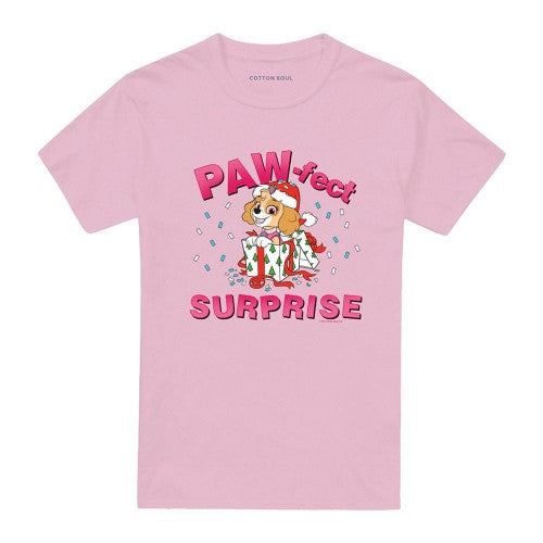 Front - Paw Patrol Unisex Adult The Paw-Fect Gift Skye Christmas T-Shirt