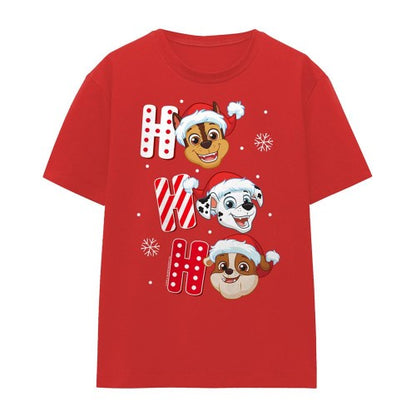 Front - Paw Patrol Womens/Ladies Santa Hat Christmas T-Shirt