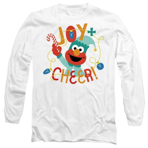 Front - Sesame Street Unisex Adult Joy And Cheer Elmo Long-Sleeved Christmas T-Shirt
