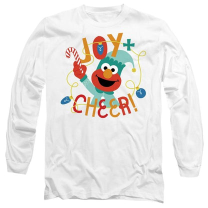 Front - Sesame Street Unisex Adult Joy And Cheer Elmo Long-Sleeved Christmas T-Shirt