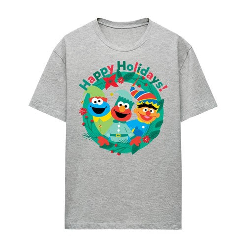Front - Sesame Street Womens/Ladies Happy Holidays Elf Heather Christmas T-Shirt