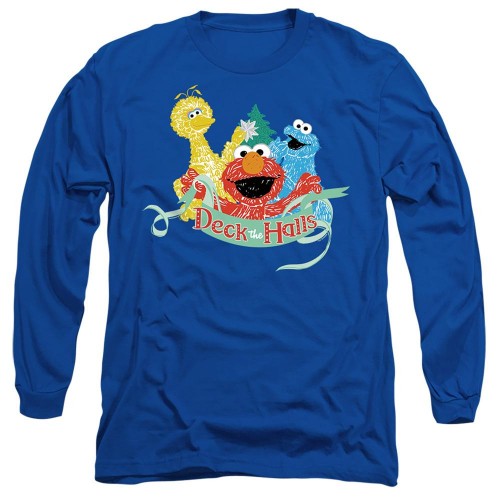 Front - Sesame Street Unisex Adult Deck The Halls Christmas T-Shirt