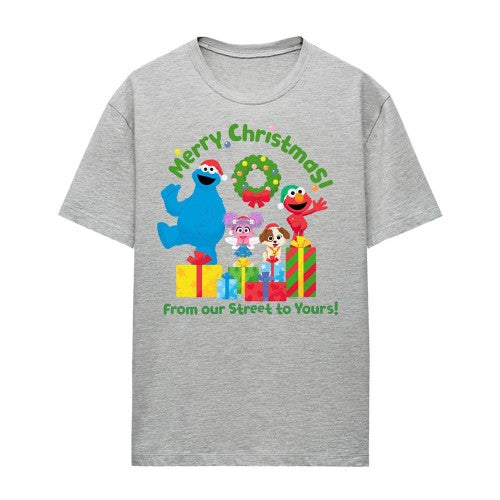 Front - Sesame Street Womens/Ladies From Our Street To Yours Heather Christmas T-Shirt