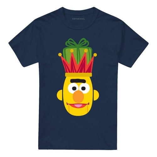 Front - Sesame Street Unisex Adult Bert Nutcracker Christmas T-Shirt