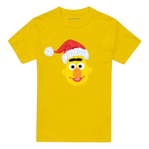 Front - Sesame Street Unisex Adult Bert Scribble Christmas T-Shirt