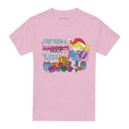 Front - Rugrats Unisex Adult On The Naughty List Angelica Christmas T-Shirt