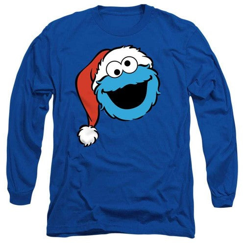 Front - Sesame Street Unisex Adult Cookie Monster Long-Sleeved Christmas T-Shirt