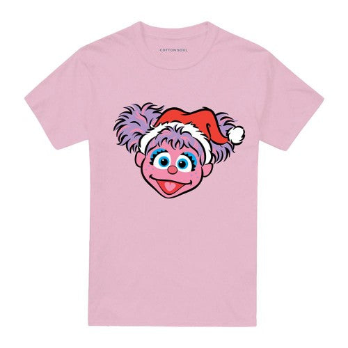 Front - Sesame Street Unisex Adult Abby Cadabby Santa Hat Christmas T-Shirt
