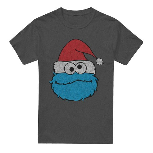 Front - Sesame Street Unisex Adult Cookie Monster Christmas T-Shirt