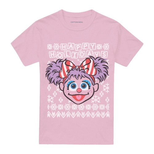 Front - Sesame Street Unisex Adult Ugly Abby Cadabby Christmas T-Shirt