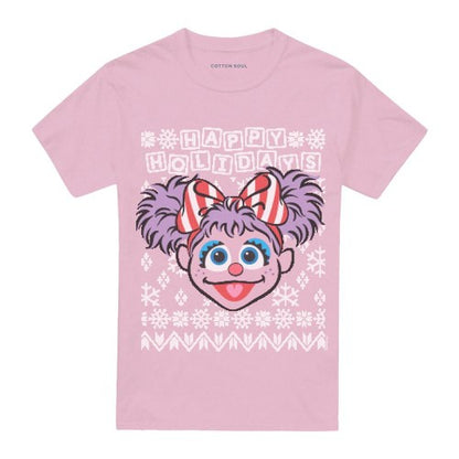 Front - Sesame Street Unisex Adult Ugly Abby Cadabby Christmas T-Shirt