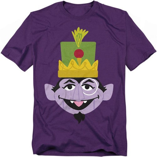 Front - Sesame Street Unisex Adult Count von Count Nutcracker Christmas T-Shirt