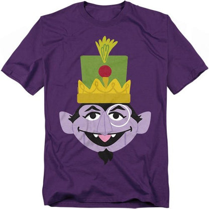 Front - Sesame Street Unisex Adult Count von Count Nutcracker Christmas T-Shirt