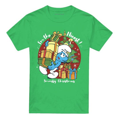 Front - The Smurfs Unisex Adult I´m The Nicest Christmas T-Shirt