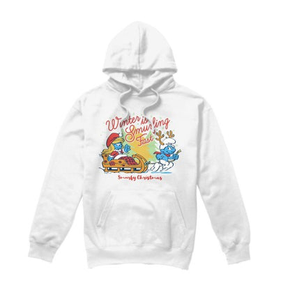 Front - The Smurfs Unisex Adult Winter Is Smurfing Fast Smurfette Christmas Hoodie