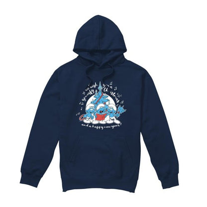 Front - The Smurfs Unisex Adult Carol Christmas Hoodie