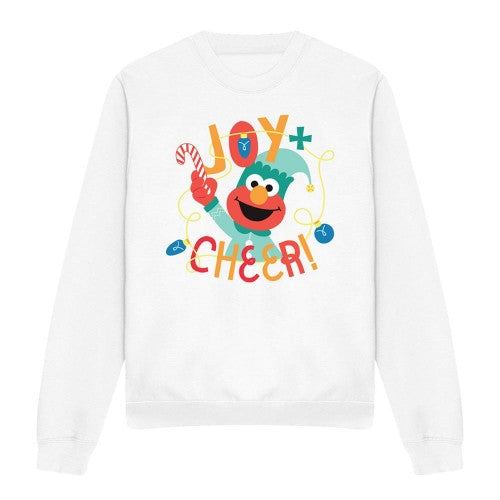 Front - Sesame Street Unisex Adult Joy And Cheer With Elmo Christmas Sweatshirt