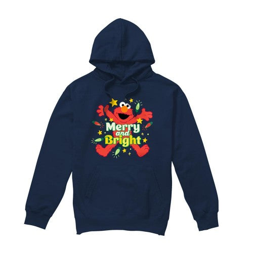 Front - Sesame Street Unisex Adult Merry And Bright Elmo Christmas Hoodie