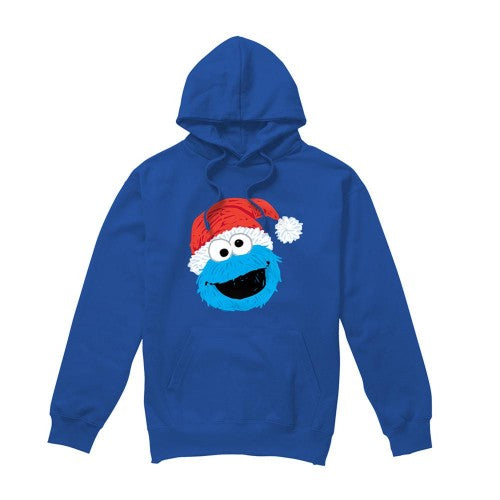 Front - Sesame Street Unisex Adult Cookie Monster Scribble Christmas Hoodie