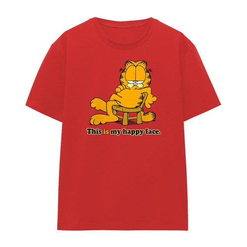 Front - Garfield Womens/Ladies Happy Face T-Shirt