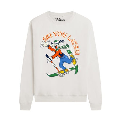 Front - Disney Womens/Ladies Ski You Later! Goofy Crew Neck Sweatshirt