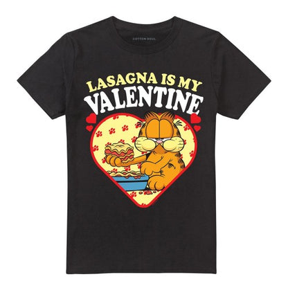 Front - Garfield Unisex Adult Lasagna Is My Valentine T-Shirt