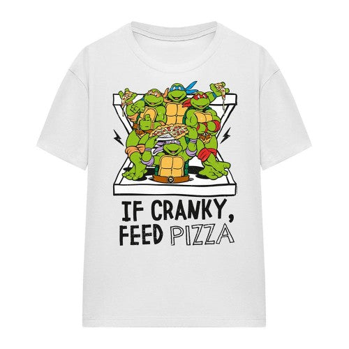 Front - Teenage Mutant Ninja Turtles Womens/Ladies If Cranky Feed Pizza T-Shirt