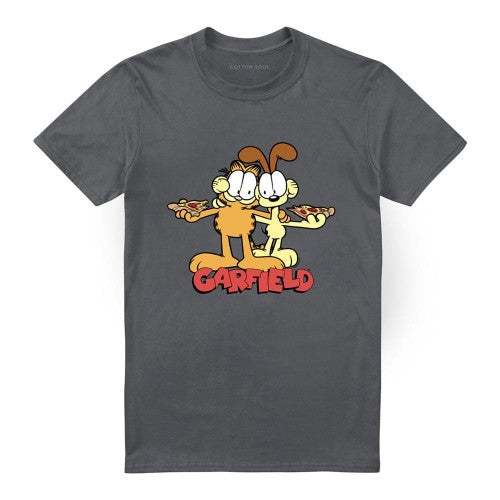 Front - Garfield Unisex Adult Odie Pizza T-Shirt