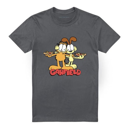Front - Garfield Unisex Adult Odie Pizza T-Shirt