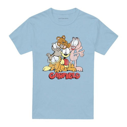 Front - Garfield Unisex Adult Friends Group T-Shirt