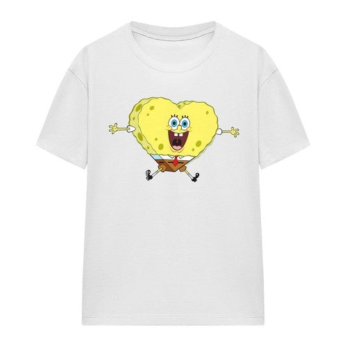 Front - SpongeBob SquarePants Womens/Ladies Heart Valentine`s Day T-Shirt