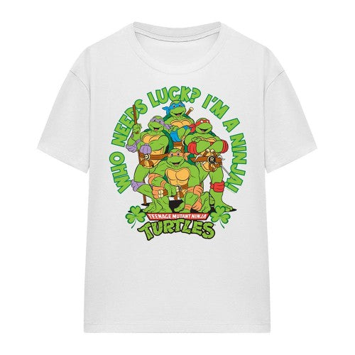 Front - Teenage Mutant Ninja Turtles Womens/Ladies Who Needs Luck St Patricks Day T-Shirt