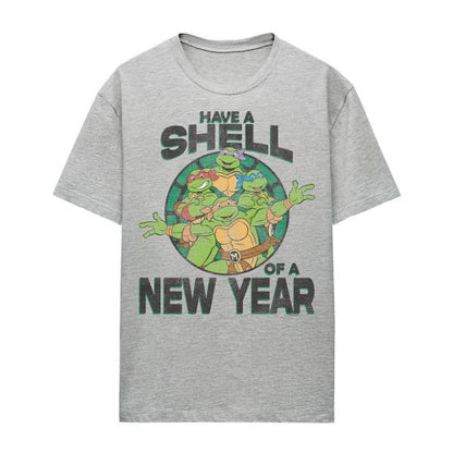Front - Teenage Mutant Ninja Turtles Womens/Ladies Have A Shell Of A New Year Heather T-Shirt