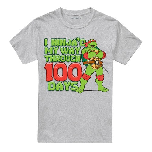 Front - Teenage Mutant Ninja Turtles Unisex Adult I Ninja´d My Way Through 100 Days Heather T-Shirt
