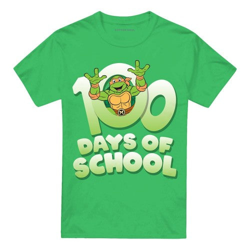 Front - Teenage Mutant Ninja Turtles Unisex Adult 100 Days Of School T-Shirt