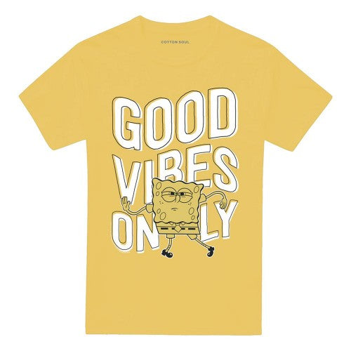 Front - SpongeBob SquarePants Unisex Adult Good Vibes Only T-Shirt
