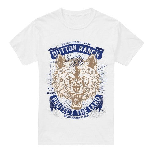 Front - Yellowstone Unisex Adult Protect The Land Wolf Heather T-Shirt
