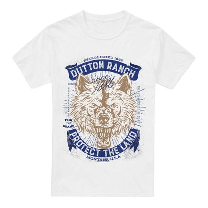 Front - Yellowstone Unisex Adult Protect The Land Wolf Heather T-Shirt