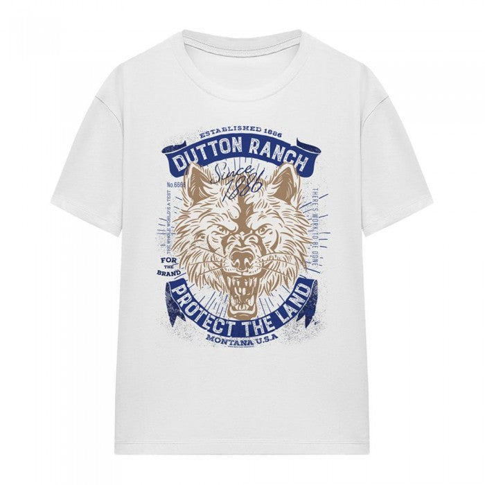Front - Yellowstone Womens/Ladies Protect The Land Wolf Heather T-Shirt