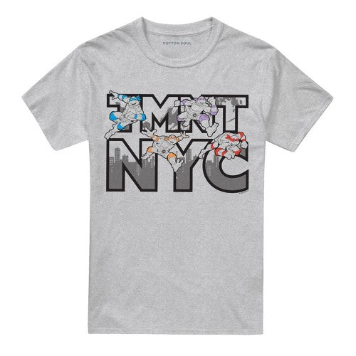 Front - Teenage Mutant Ninja Turtles Unisex Adult TMNT NYC Heather T-Shirt