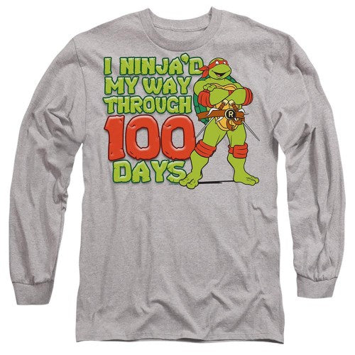 Front - Teenage Mutant Ninja Turtles Unisex Adult I Ninja´d My Way Through 100 Days Heather T-Shirt