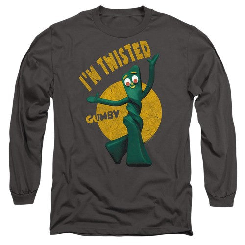 Front - Gumby Unisex Adult Twisted Long-Sleeved T-Shirt