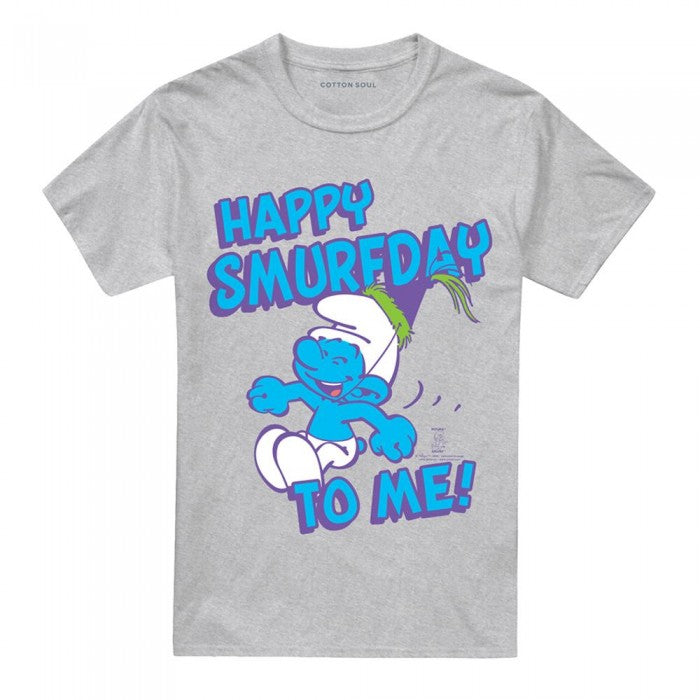 Front - The Smurfs Unisex Adult Happy Smurfy Day To Me T-Shirt