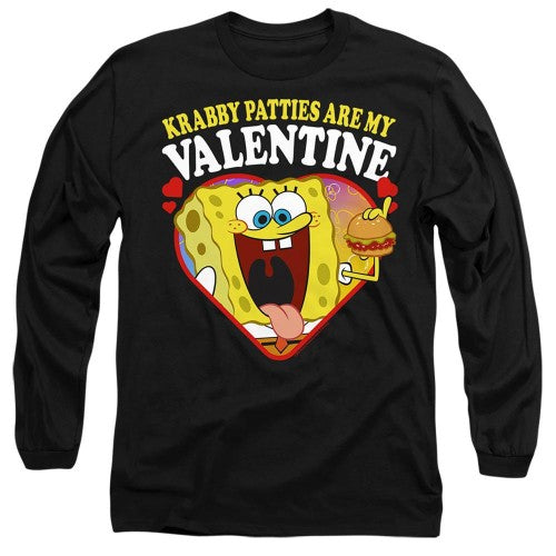 Front - SpongeBob SquarePants Unisex Adult Krabby Patties Are My Valentine Long-Sleeved T-Shirt
