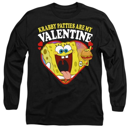 Front - SpongeBob SquarePants Unisex Adult Krabby Patties Are My Valentine Long-Sleeved T-Shirt