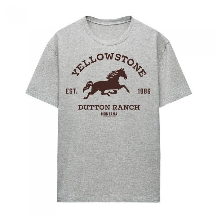 Front - Yellowstone Womens/Ladies Dutton Ranch Horse Heather T-Shirt