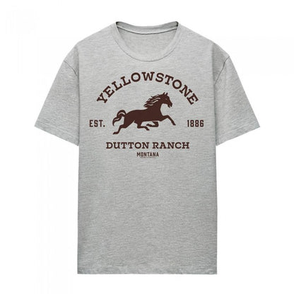 Front - Yellowstone Womens/Ladies Dutton Ranch Horse Heather T-Shirt