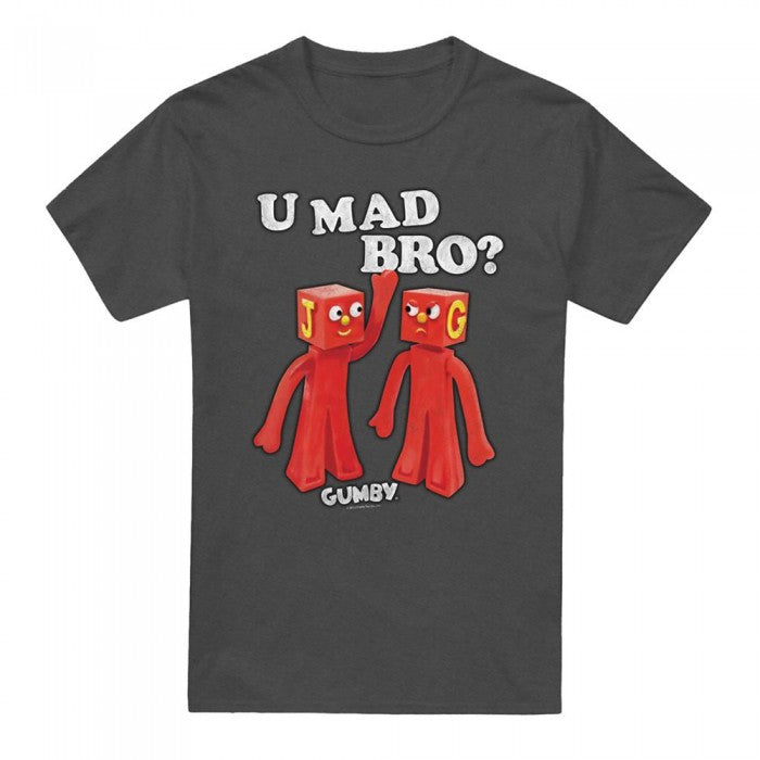 Front - Gumby Unisex Adult U Mad Bro Heather T-Shirt