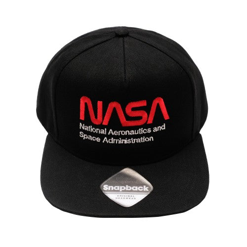 Front - NASA Mens Text Logo Baseball Cap