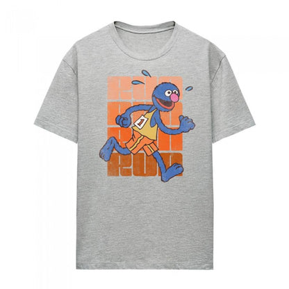 Front - Sesame Street Womens/Ladies Run Run Grover Heather T-Shirt